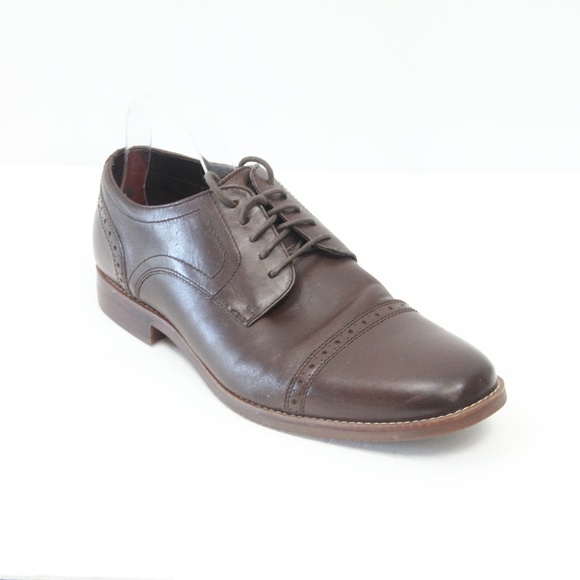 Rockport Mens Dress Shoes sz 12 Brown Leather Brogue Cap Toe Oxford main image 9